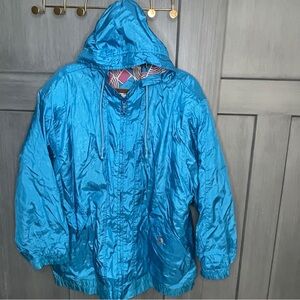 80s 90s Vintage British Mist Teal Windbreaker Jacket Nylon Rain Jacket Spring 20